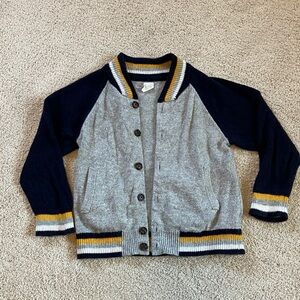GAP Gray and Navy Kids Varsity Cardigan, 3T